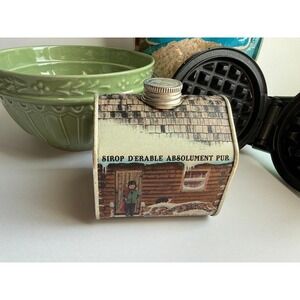 1984 Canadian Maple Syrup Tin Can Rustic Cabin Scene 16.9oz